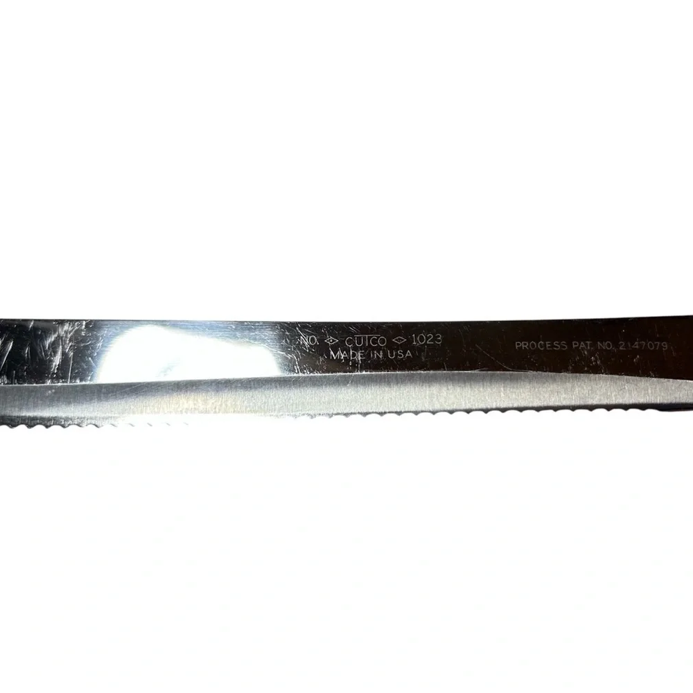Cutco Silver Serrated Knife brown